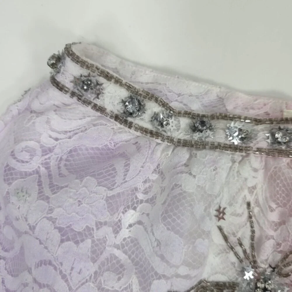 NWT LOVESHACKFANCY KEZIA‎ MINI SKIRT Multi Tie Dye Crystals LS458-992 Size 6